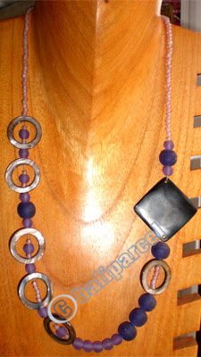 Necklaces, Handmade From Antique Stone, Shell And Glassbead.
