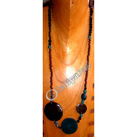 Necklaces, Handmade From Antique Stone And Glassbead.