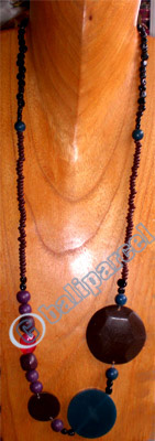 Necklaces, Handmade From Antique Stone And Glassbead.