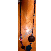 Necklaces, Handmade From Antique Stone And Glassbead.