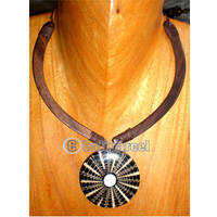 Necklaces, Handmade From Sono Wood And Shell.