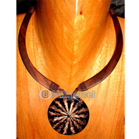 Necklaces, Handmade From Sono Wood And Shell.