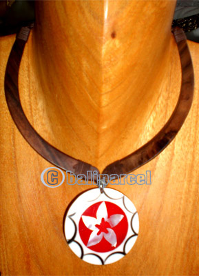 Necklaces, Handmade From Sono Wood And Shell.