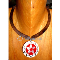 Necklaces, Handmade From Sono Wood And Shell.