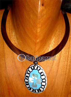 Necklaces, Handmade From Sono Wood And Shell.