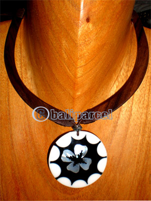 Necklaces, Handmade From Sono Wood And Shell.