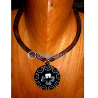 Necklaces, Handmade From Sono Wood And Shell.