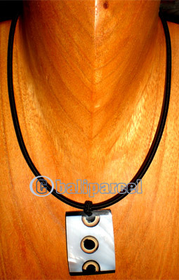 Necklaces, Handmade From Shell Inlaid With Bamboo.