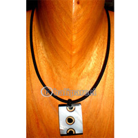 Necklaces, Handmade From Shell Inlaid With Bamboo.