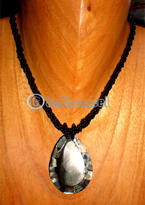 Necklaces, Handmade From Shell And Glassbead