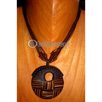 Necklaces, Handmade From Glassbead And Coconut Shell.