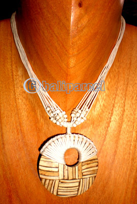 Necklaces, Handmade From Glassbead And Coconut Shell.
