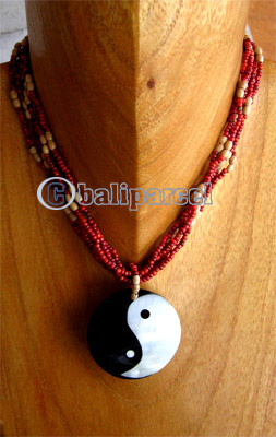 Necklaces, Handmade From Shell And Glassbead