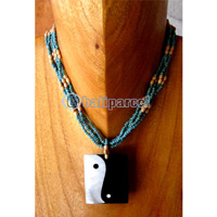 Necklaces, Handmade From Shell And Glassbead