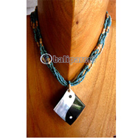 Necklaces, Handmade From Shell And Glassbead