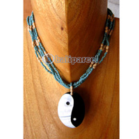 Necklaces, Handmade From Shell And Glassbead