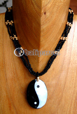 Necklaces, Handmade From Shell And Glassbead