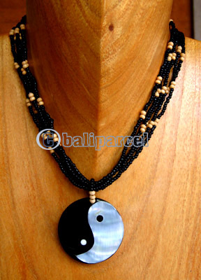 Necklaces, Handmade From Shell And Glassbead