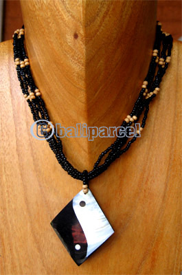 Necklaces, Handmade From Shell And Glassbead