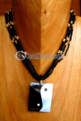 Necklaces, Handmade From Shell And Glassbead