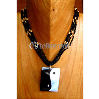 Necklaces, Handmade From Shell And Glassbead