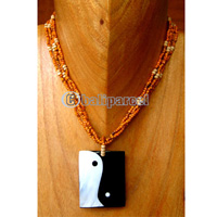 Necklaces, Handmade From Shell And Glassbead
