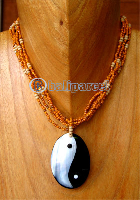 Necklaces, Handmade From Resin And Glassbead