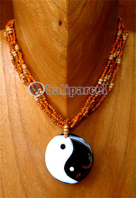 Necklaces, Handmade From Shell And Glassbead