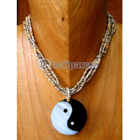 Necklaces, Handmade From Shell And Glassbead