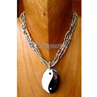 Necklaces, Handmade From Shell And Glassbead