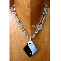 Necklaces, Handmade From Shell And Glassbead