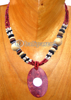 Necklaces, Handmade From Red Coral Inlaid With Shiva Eye And Glassbead.