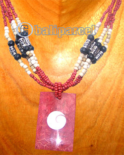 Necklaces, Handmade From Red Coral Inlaid With Shiva Eye And Glassbead.