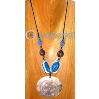 Necklaces, Handmade From Shell, Wooden Bead And Cotton String.