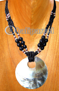 Necklaces, Handmade From Shell And Glassbead.