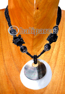 Necklaces, Handmade From Shell, Resin And Glassbead
