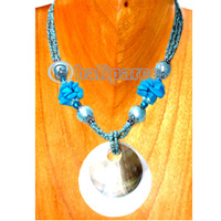 Necklaces, Handmade From Shell, Resin And Glassbead