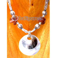 Necklaces, Handmade From Shell, Resin And Glassbead