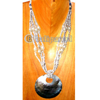 Necklaces, Handmade From Shell And Glassbead