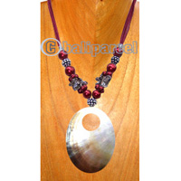 Necklaces, Handmade From Shell, Resin And Glassbead
