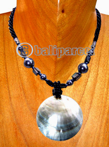 Necklaces, Handmade From Shell And Glassbead