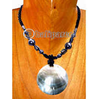 Necklaces, Handmade From Shell And Glassbead