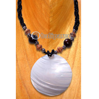 Necklaces, Handmade From Shell And Glassbead