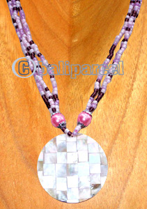 Necklaces, Handmade From Resin And Glassbead