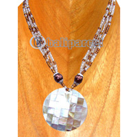 Necklaces, Handmade From Shell And Glassbead.