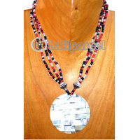 Necklaces, Handmade From Resin And Glassbead