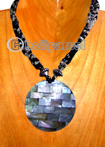 Necklaces, Handmade From Shell And Glassbead