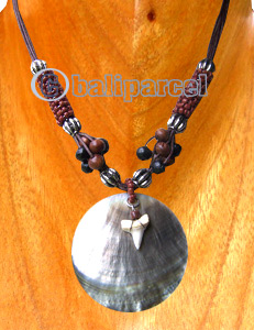 Necklaces, Handmade From Shell, Bone And Glassbead.