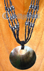 Necklaces, Handmade From Shell, Bone And Glassbead.