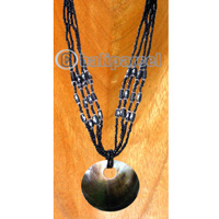Necklaces, Handmade From Shell, Bone And Glassbead.